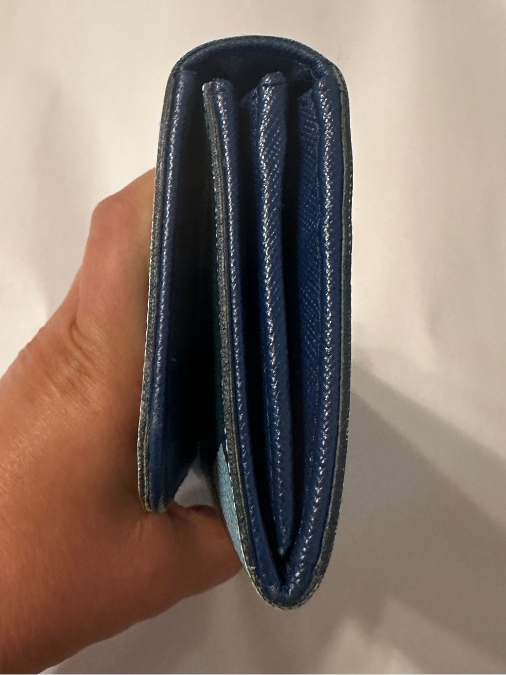 Emilio Pucci Continental Blue & Teal Patterned Long Wallet - Snap Closure - Picture 7 of 16